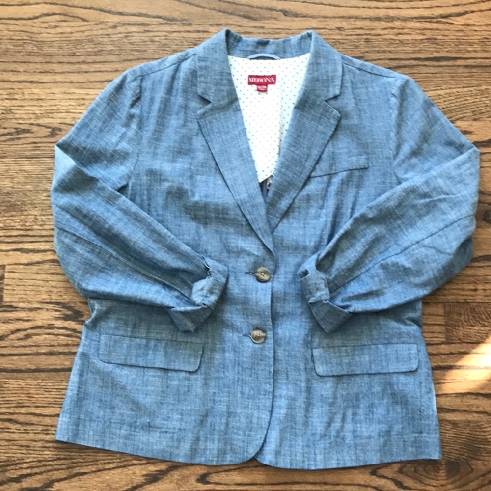Merona chambray unlined blazer.